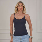 Blusa Segunda Pele Feminina Alça Fina Sem Bojo Nua